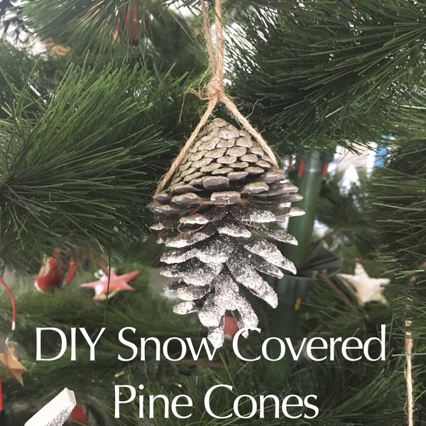 DIY Snow Covered Pine Cones